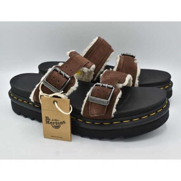 Dr Martens Mens Size 14 Myles Brown Suede Buckle Slide Sandals Shoes main image 10
